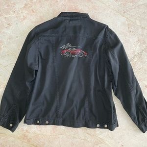 H&J Vintage Racer Rhinestone Jean Jacket